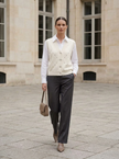 Ivory Layered Shirt Sweater