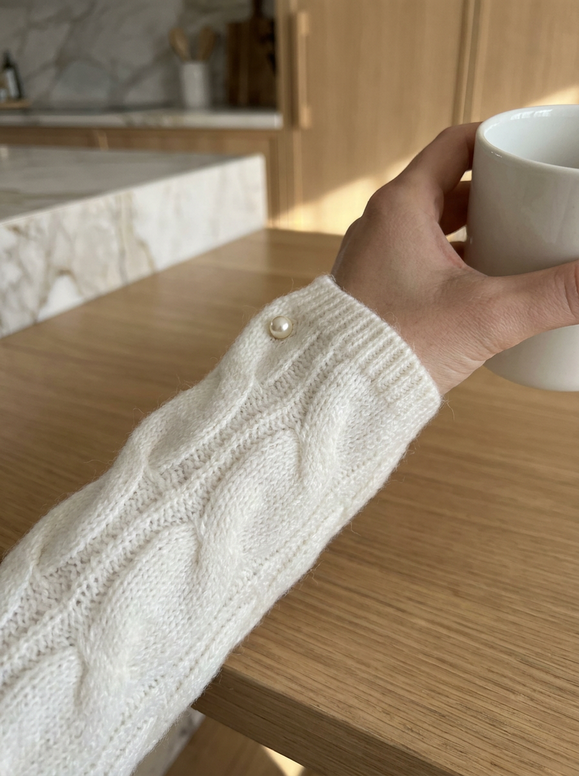 Soft Ivory Cable Knit Cardigan