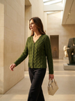 Fresh Green Cable Knit Cardigan