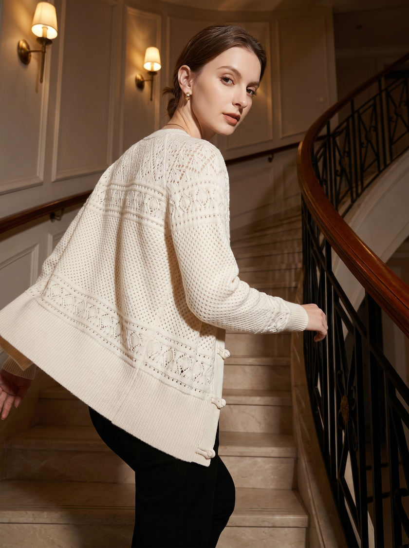 Soft Ivory Wool Cardigan