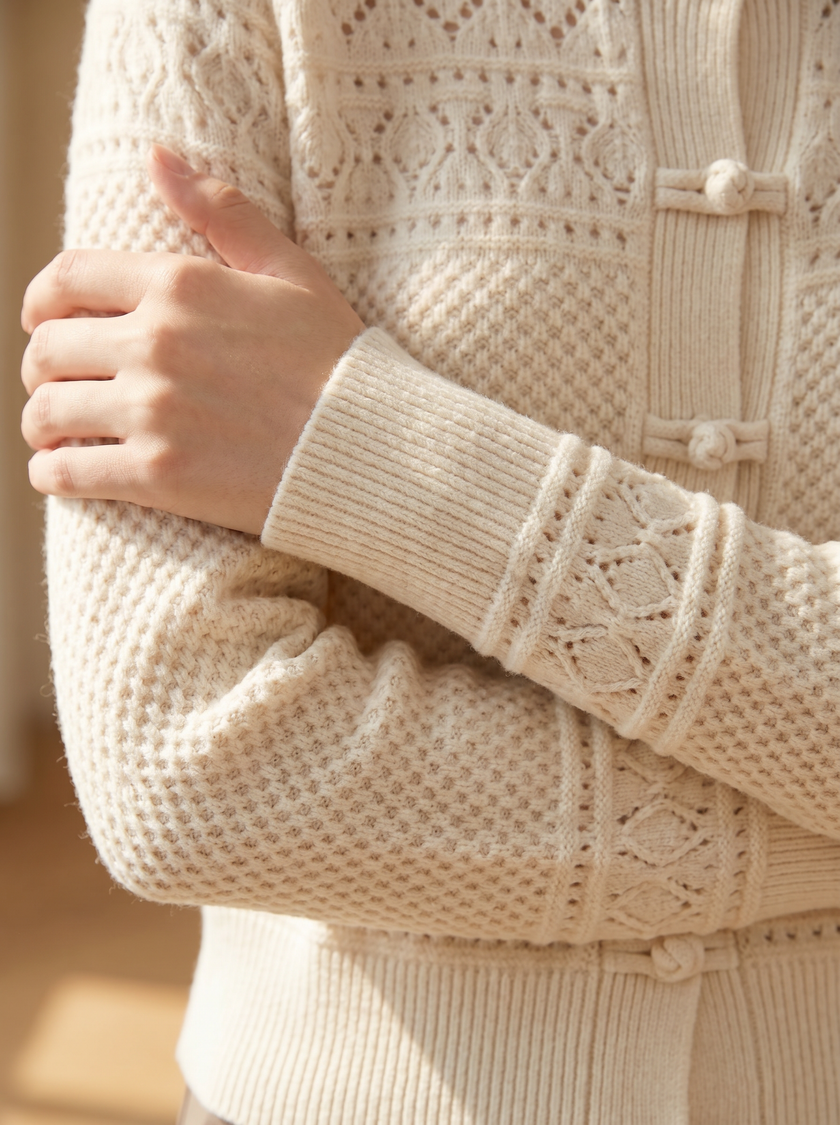 Soft Ivory Wool Cardigan