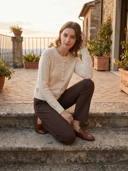 Soft Ivory Wool Cardigan