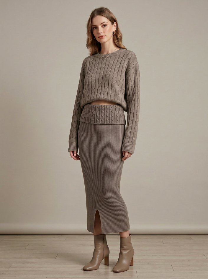 Soft Mocha Knit Set