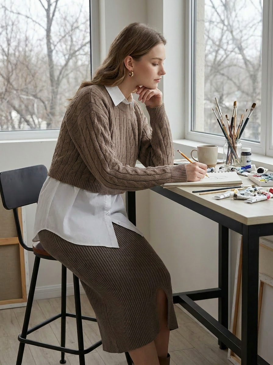 Soft Mocha Knit Set