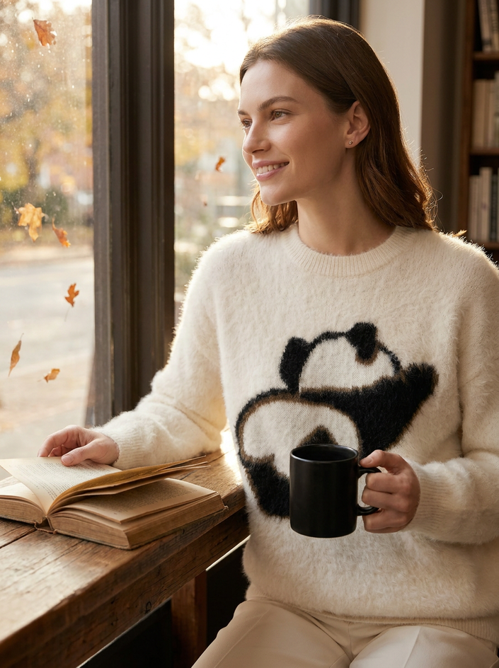Cozy Panda Knit Sweater