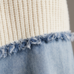Denim Sleeve Knit Sweater