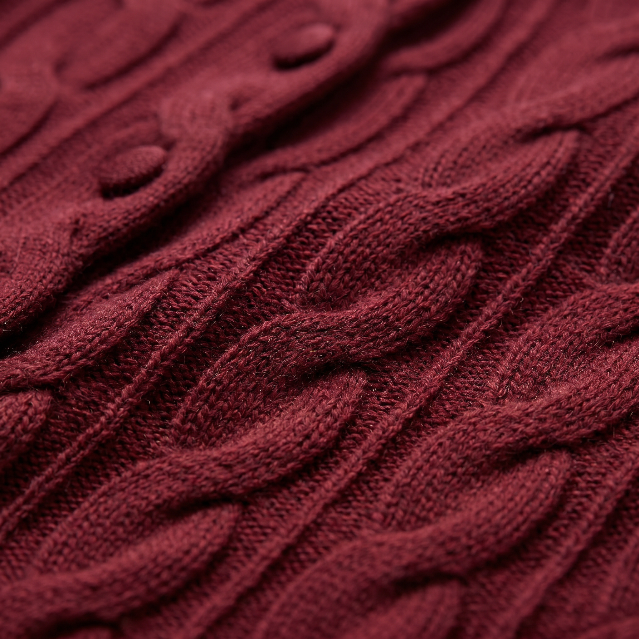 Vintage Wine Cable Knit Sweater
