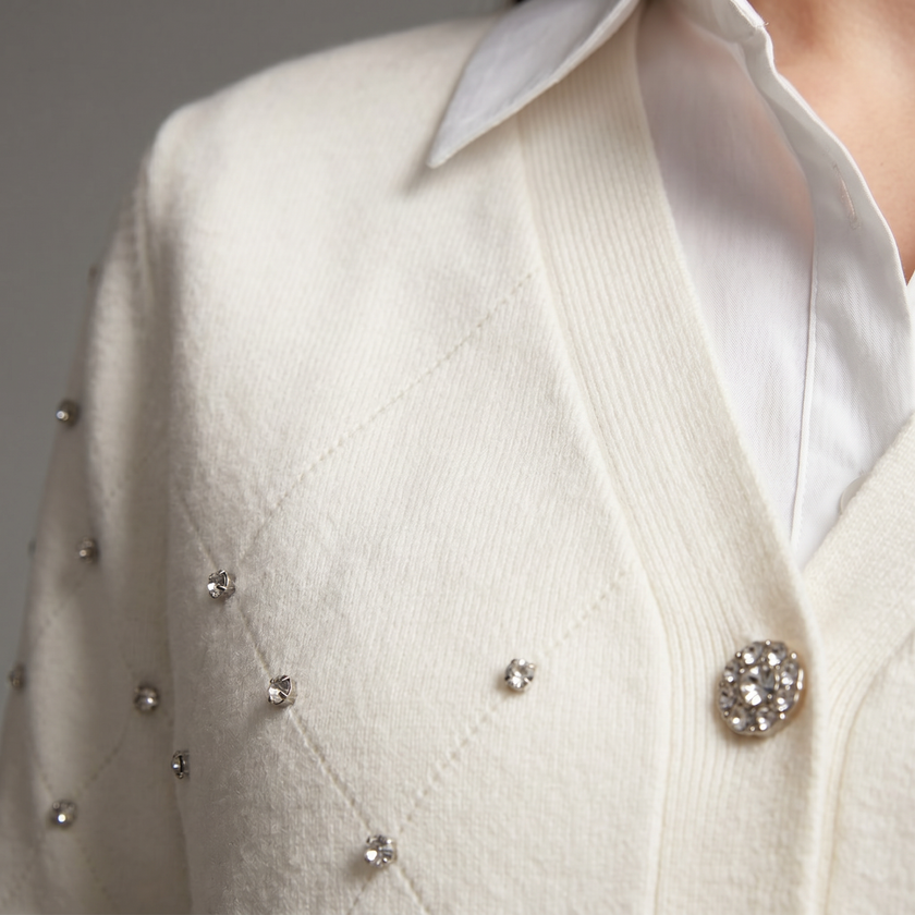 Ivory Layered Shirt Sweater