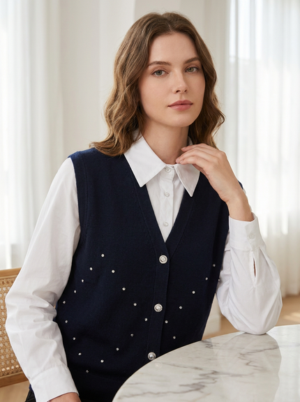Ivory Layered Shirt Sweater
