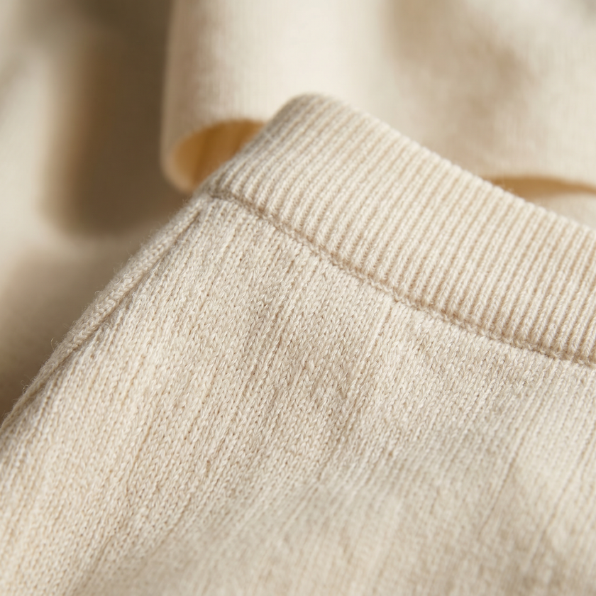 Soft Cream 100% Wool Knit Set